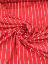 Tecido Viscose Listrado Vermelho e Branco