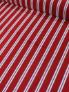 Tecido Viscose Listrado Vermelho e Branco