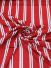 Tecido Viscose Listrado Vermelho e Branco