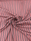 Tecido Viscose Listrado Goiaba, Preto e Branco