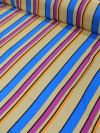 Tecido Viscose Listrado Bege, Azul e Roxo