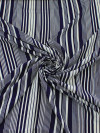 Tecido Viscose Listrado Azul Marinho e Creme