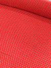 Tecido Viscose Micro Poá Vermelho e Branco