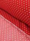 Tecido Viscose Micro Poá Vermelho e Branco