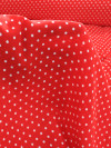 Tecido Viscose Micro Poá Vermelho e Branco