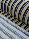 Tecido Viscose Listrado Bege Azul e Preto