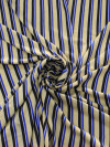 Tecido Viscose Listrado Bege Azul e Preto