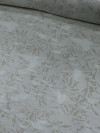 Tecido Viscolinho Brocado Devorê Floral e Geométrico Bege e Offwhite