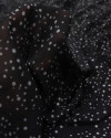 Tecido Crepe Chiffon Texturizado Micro Poá Irregular Branco e Preto