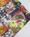 Tecido Crepe Chiffon Multi Estampa Floral e Poá Brocado Colorido