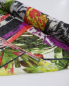 Tecido Crepe Chiffon Multi Estampa Floral e Poá Brocado Colorido