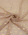 Tecido Crepe Chiffon Toque de Seda com Foil Micro Poá Preto e Nude