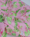 Tecido Crepe GGT Floral e Costela de Adão Rosa