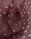 Tecido Crepe Chiffon Toque de Seda com Foil Micro Poá Preto e Goiaba