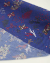 Tecido Viscose Ramos Florais e Cogumelos Colorido e Azul