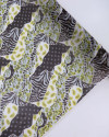 Tecido Crepe Chiffon Estampa Diversa em Recortes Marrom e Amarelo