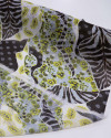 Tecido Crepe Chiffon Estampa Diversa em Recortes Marrom e Amarelo