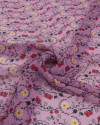 Tecido Crepe Chiffon Texturizado Barrado Floral Vermelho e Rosa