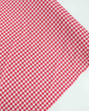 Tecido Viscose Micro Quadriculado Branco e Vermelho (COM DETALHES)