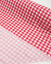 Tecido Viscose Micro Quadriculado Branco e Vermelho (COM DETALHES)