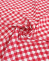 Tecido Viscose Micro Quadriculado Branco e Vermelho (COM DETALHES)