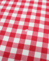Tecido Viscose Micro Quadriculado Branco e Vermelho (COM DETALHES)