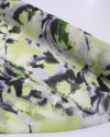 Tecido Crepe Chiffon Abstrtato Verde e Amarelo Claro