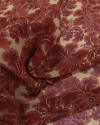 Tecido Crepe Chiffon Floral Retrô Marsala