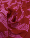 Tecido Crepe Koshibo Chevron em Recortes Rosa e Vermelho