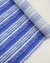 Tecido Viscose Premium Barrado Vertical Tons de Azul