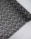 Tecido Crepe Chiffon Toque de Seda Com Foil Floral Branco e Preto