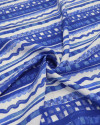 Tecido Viscose Premium Barrado Vertical Tons de Azul
