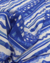 Tecido Viscose Premium Barrado Vertical Tons de Azul