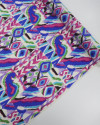 Tecido Viscose Italiana Étnico Tons de Azul e Rosa