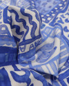 Tecido Viscose Premium Estampa Lenço Brasilidade Tons de Azul
