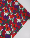 Tecido Linho Misto Italiano Pintura Floral Vermelho e Roxo
