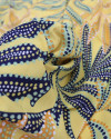 Tecido Crepe Koshibo Macro Ramos Pontilhado Amarelo