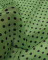 Tecido Crepe Chiffon Poá Preto e Verde (COM DETALHES)