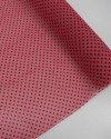Tecido Crepe Chiffon Poá Preto e Rosa Chiclete