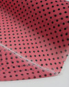 Tecido Crepe Chiffon Poá Preto e Rosa Chiclete