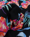 Tecido Viscose Portulacas Laranja e Preto