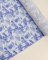Tecido Viscose Premium Toile de Jouy Tons de Azul