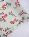 Tecido Viscose Macro Ramos Vermelho e Offwhite