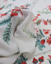 Tecido Viscose Macro Ramos Vermelho e Offwhite