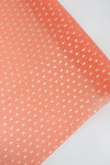 Tecido Crepe Chiffon Toque de Seda com Foil Micro Poá Branco e Coral