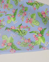 Tecido Crepe GGT Floral e Costela de Adão Azul