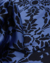 Tecido Crepe Silk Italiano Estampa e Barrado Tons de Azul