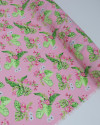Tecido Crepe GGT Floral e Costela de Adão Rosa