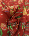Tecido Viscose Premium Estampa Tropical Araras Vermelho